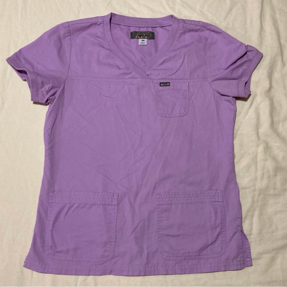 Koi Nicole 3-Pocket Scrubs Top | Short Sleeve | Lilac/Purple